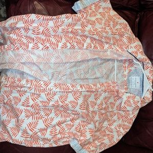 Men's Denim & Flower button down large